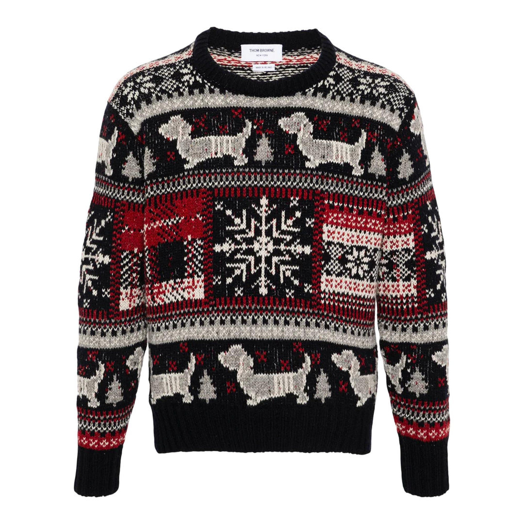 Club21 - Thom Browne - Holiday Hector Fairisle Jersey Top Men - KNIT TOPS - Navy