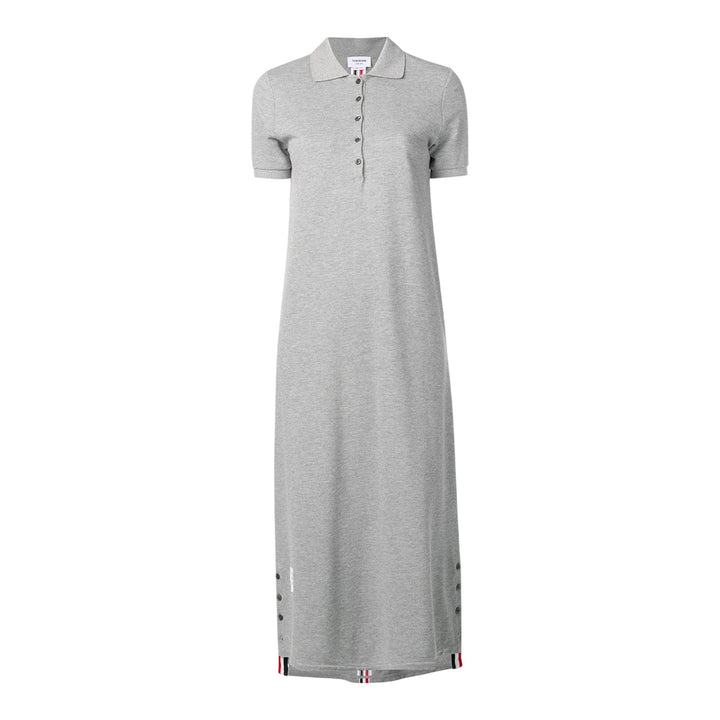 Thom Browne Long A-Line Polo Dress Light Grey 1
