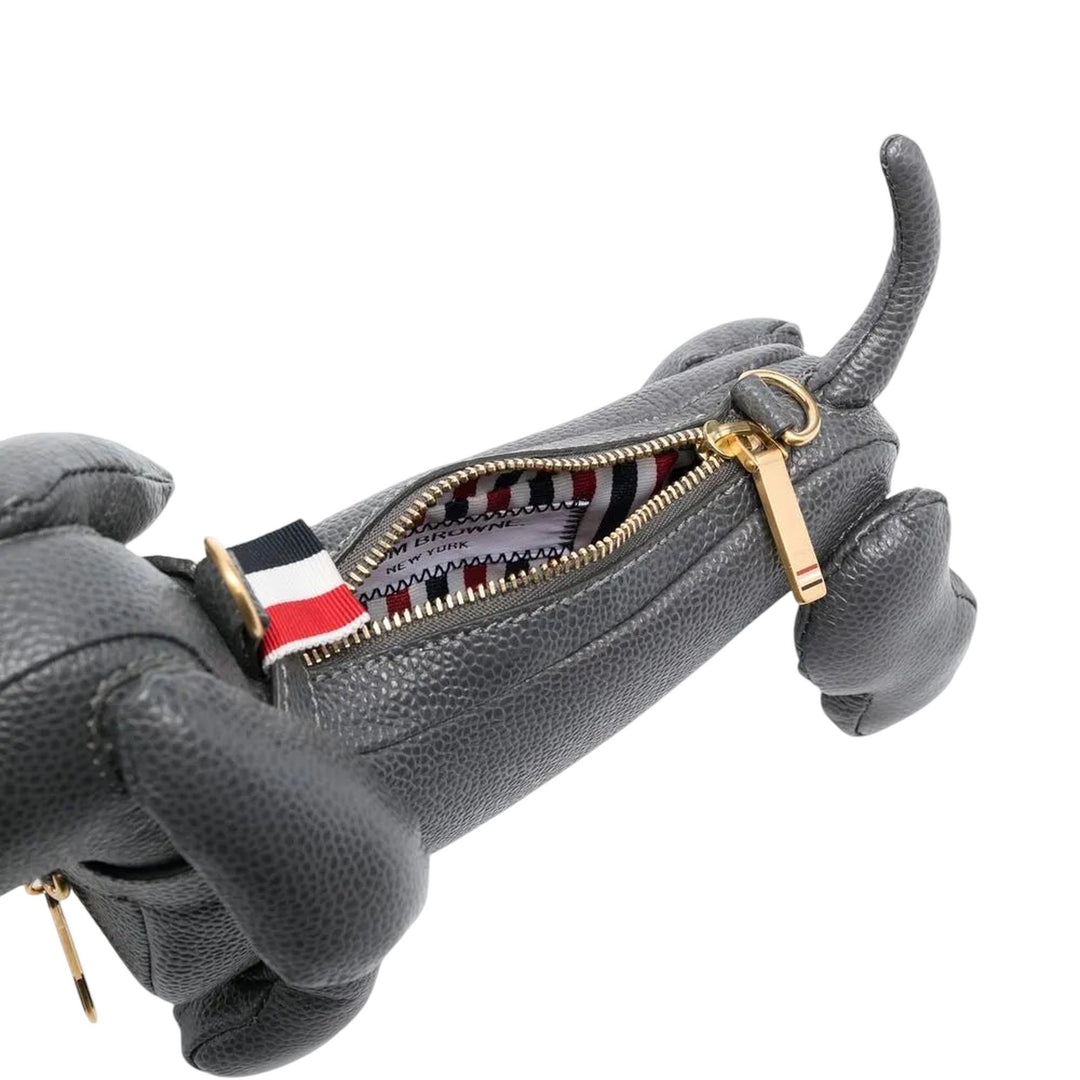 Club21 - Thom Browne - Mini Hector Crossbody Bag In Pebble Grain Women - HANDBAGS - Dark Grey