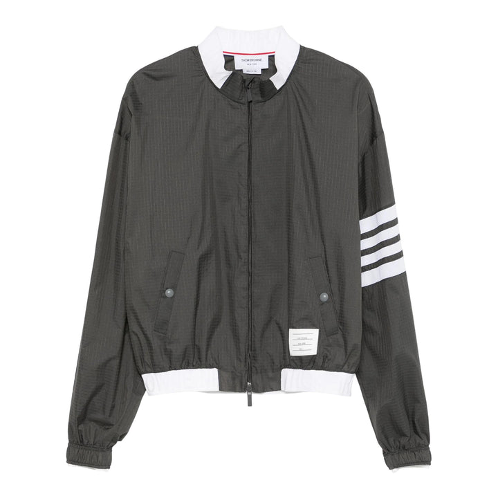 Club21 - Thom Browne - Nylon 4-Bar Ripstop Windbreaker Men - BLOUSON - Charcoal