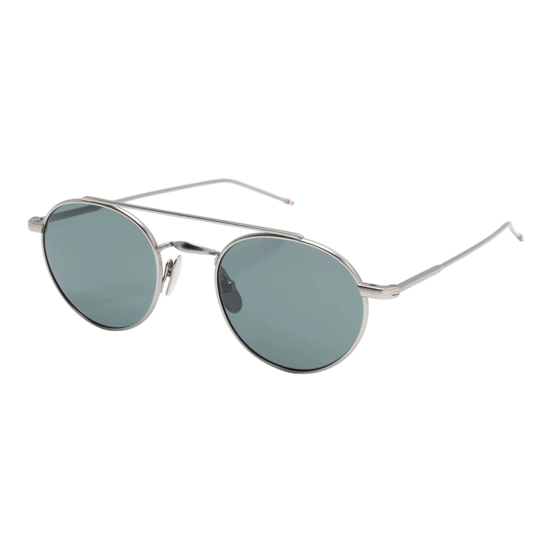 Club21 - Thom Browne - Oval Sunglasses In Titanium Unisex - EYEWEAR - Grey