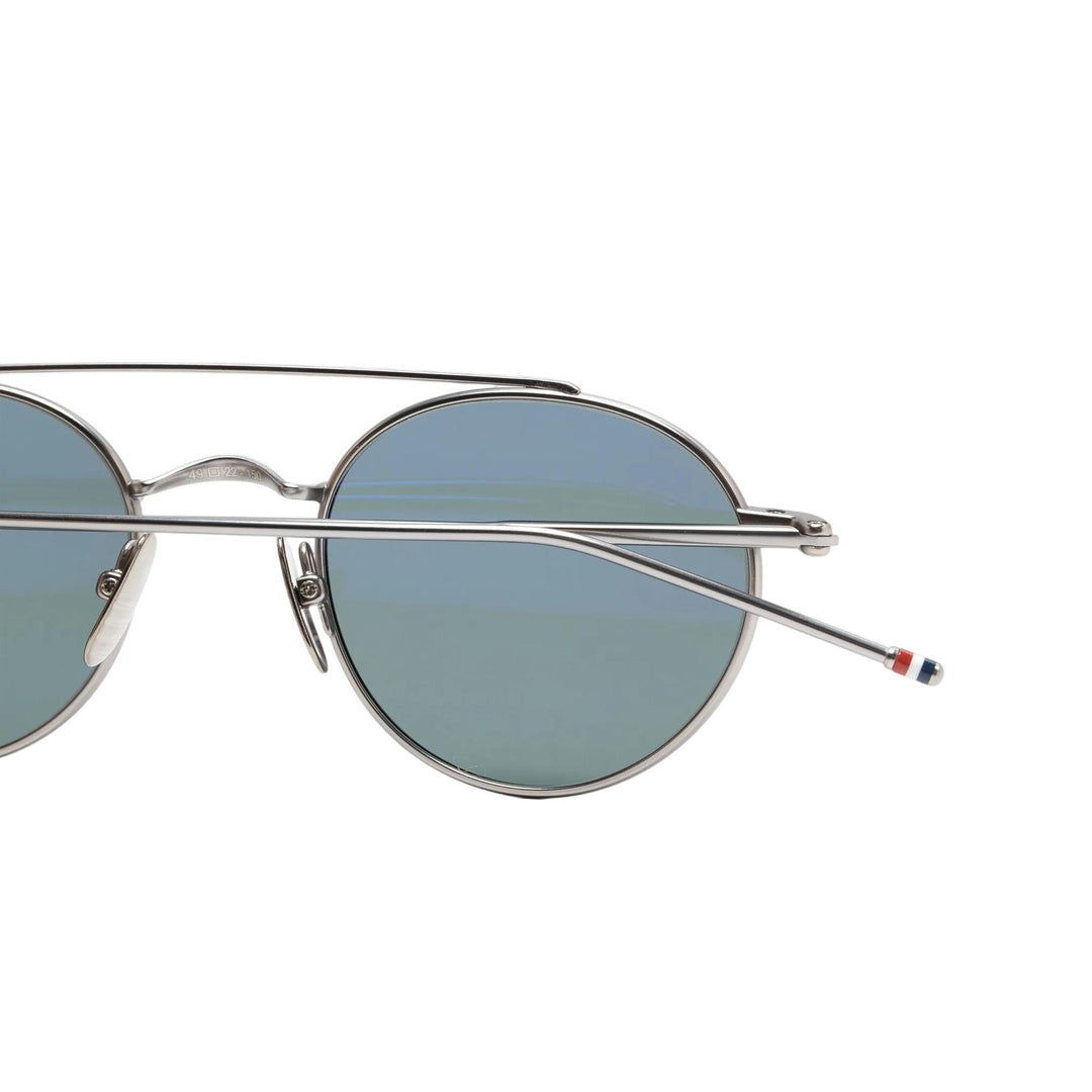 Club21 - Thom Browne - Oval Sunglasses In Titanium Unisex - EYEWEAR - Grey