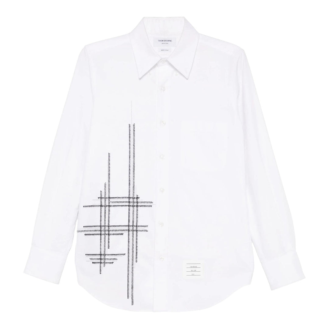 Club21 - Thom Browne - Oxford Blanket Stitch Degrade Shirt Men - SHIRTS - White