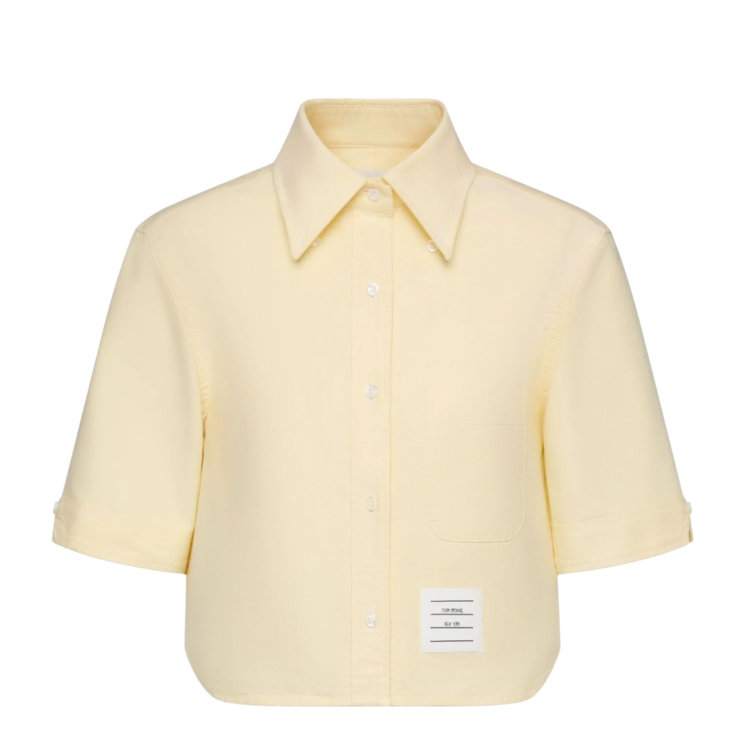 Oxford Cropped Short Sleeve Shirt Women