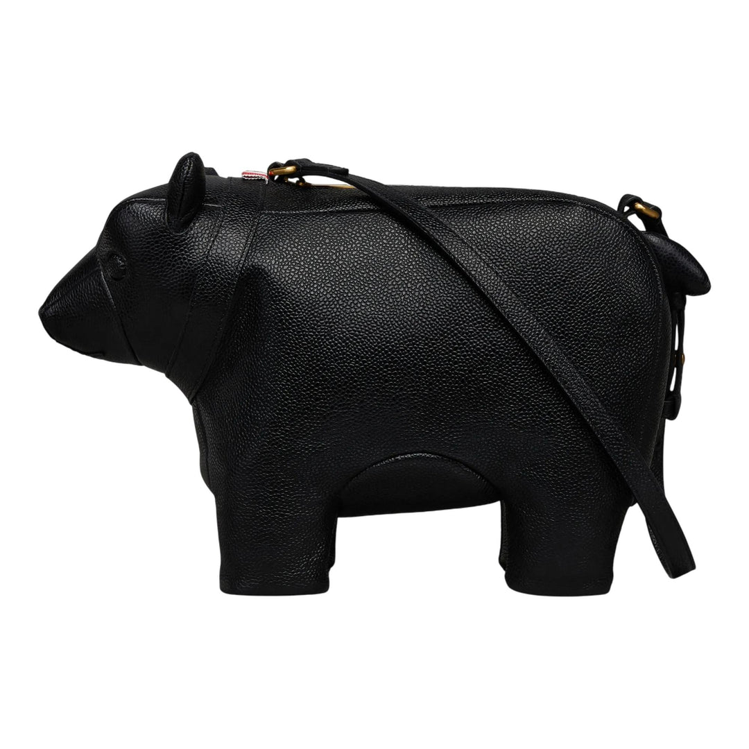 Club21 - Thom Browne - Pebble Grain Bear Baguette Women - HANDBAGS - Black