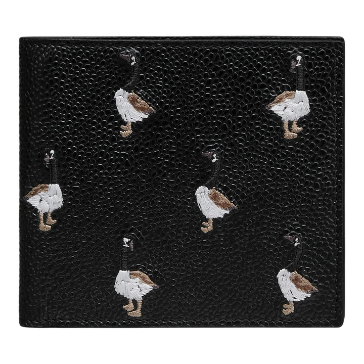 Club21 - Thom Browne - Pebble Grain Goose Embroidery Bilfold Men - WALLETS - Black