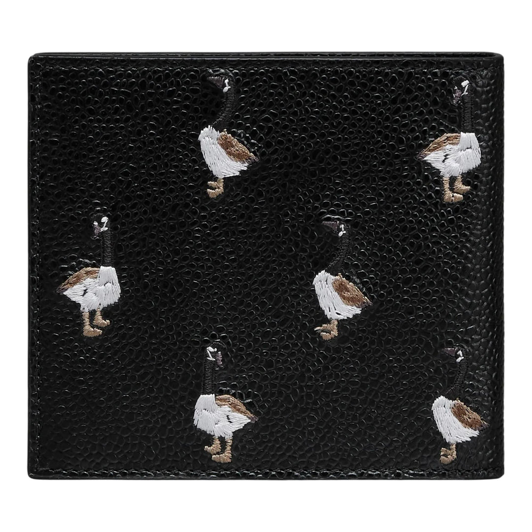 Club21 - Thom Browne - Pebble Grain Goose Embroidery Bilfold Men - WALLETS - Black