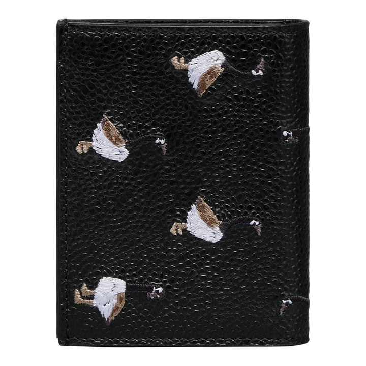 Club21 - Thom Browne - Pebble Grain Goose Embroidery Double Card Holder Men - CARD CASES - Black
