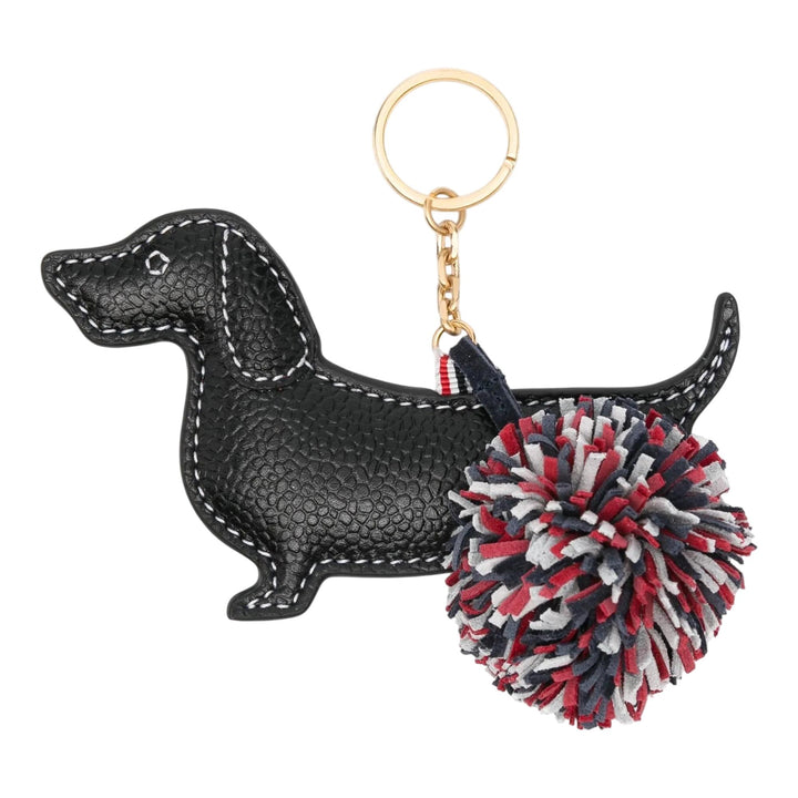Club21 - Thom Browne - Pebble Grain Leather Rwb-Pom Pom Hector Keyring Men - KEYRINGS - Black