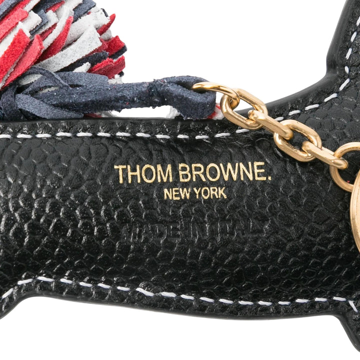 Club21 - Thom Browne - Pebble Grain Leather Rwb-Pom Pom Hector Keyring Men - KEYRINGS - Black