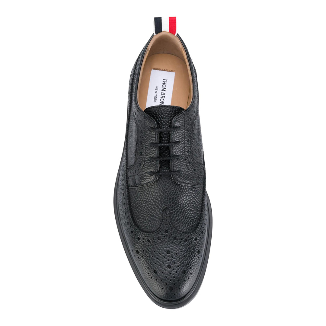 Club21 - Thom Browne - Pebble Grain Lightweight Rubber Sole Classic Longwing Brogues Women - FLAT SHOES - Black