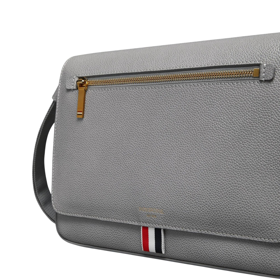 Club21 - Thom Browne - Pebble Grain Reporter Bag Men - HANDBAGS - Light Grey