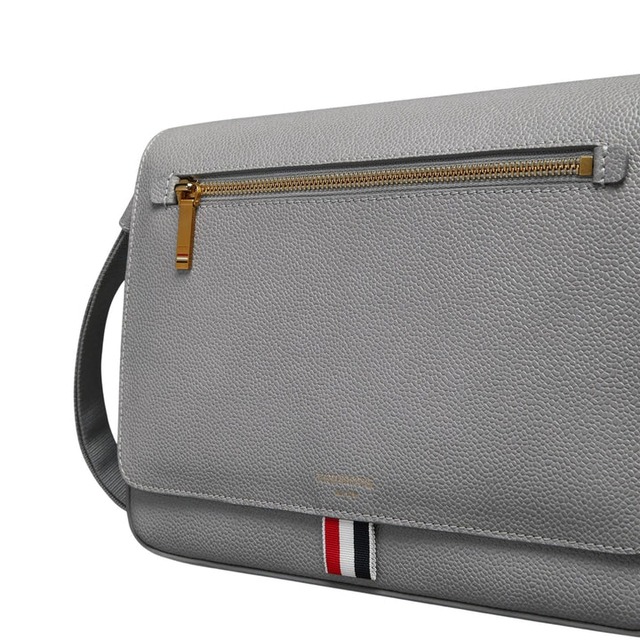 Club21 - Thom Browne - Pebble Grain Reporter Bag Men - HANDBAGS - Light Grey