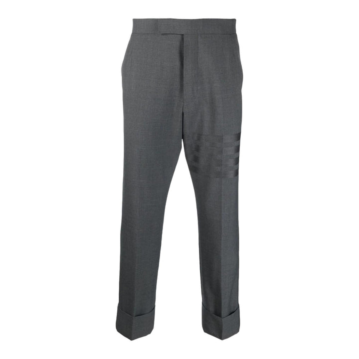 Club21 - Thom Browne - Plain Weave 4-Bar Trousers Men - PANTS - Dark Grey