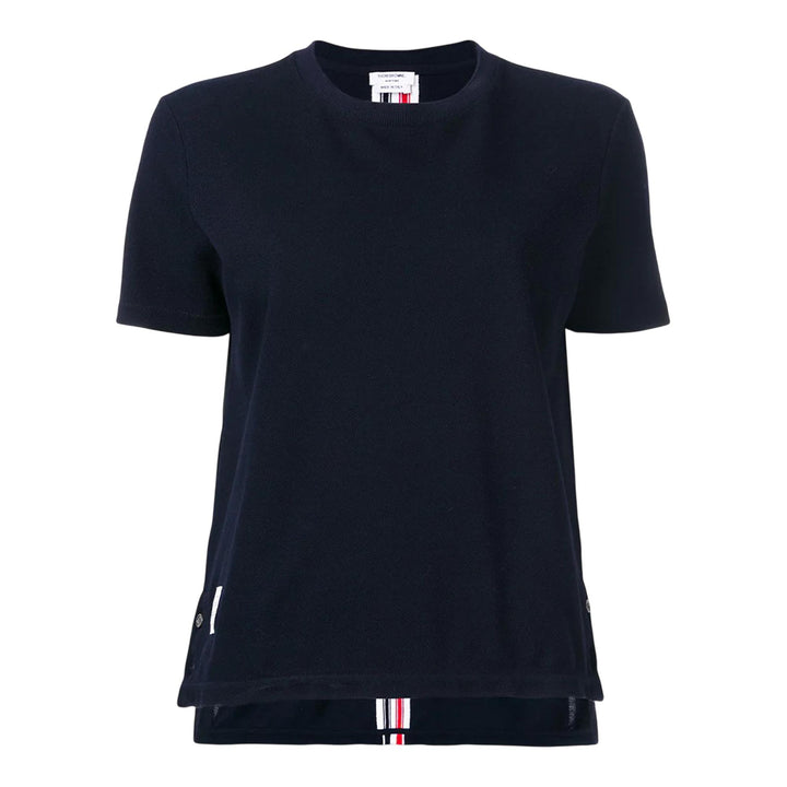 Club21 - Thom Browne - Relaxed Fit Short Sleeve Tee Women - TEES - Navy