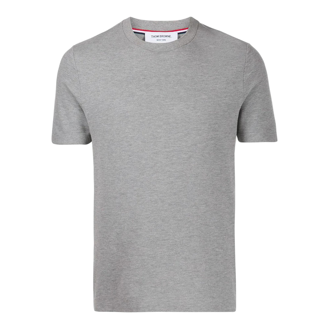 Club21 - Thom Browne - Short Sleeve Tee With Engineered Men - TEES - Light Grey