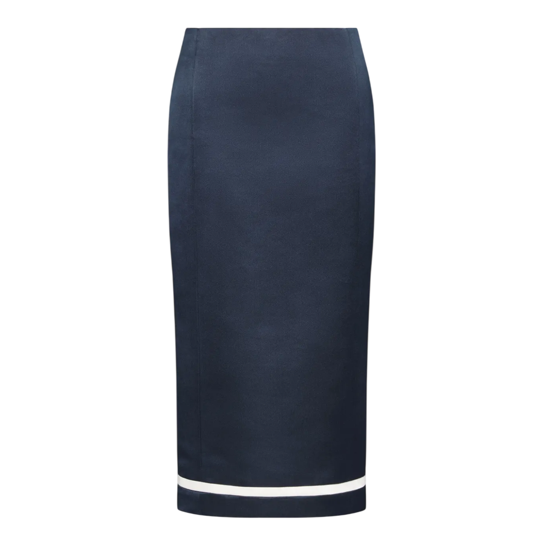 Solid Double Duchess Pencil Skirt