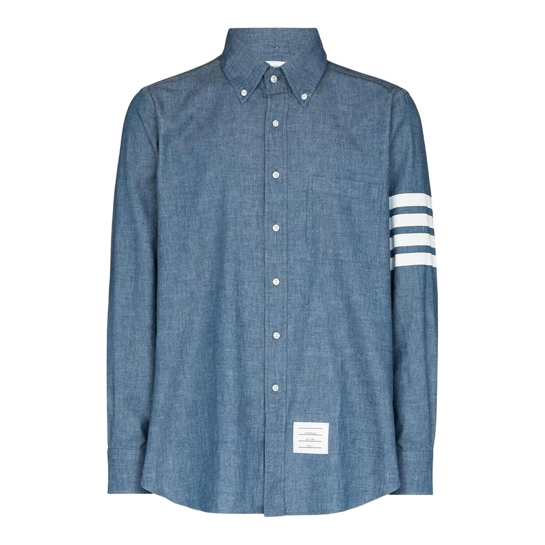 Club21 - Thom Browne - Straight Fit Button Down Long Shirt Men - SHIRTS - Blue