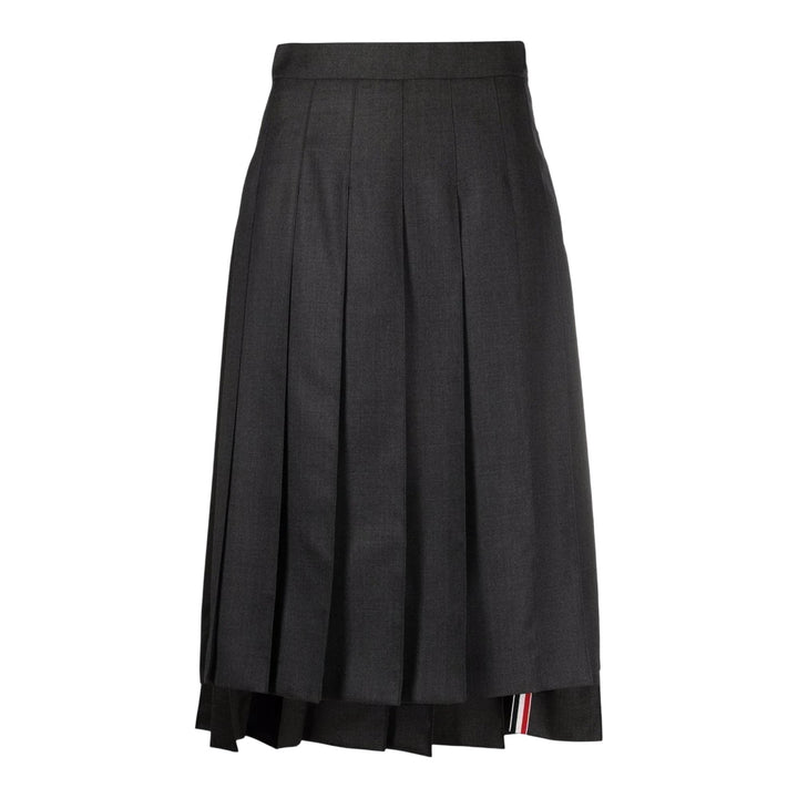Club21 - Thom Browne - Twill Pleated Midi Skirt Women - SKIRTS - Dark Grey