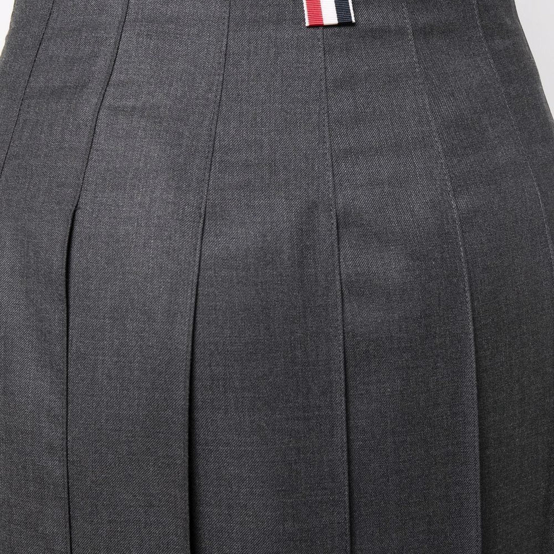Club21 - Thom Browne - Twill Pleated Midi Skirt Women - SKIRTS - Dark Grey