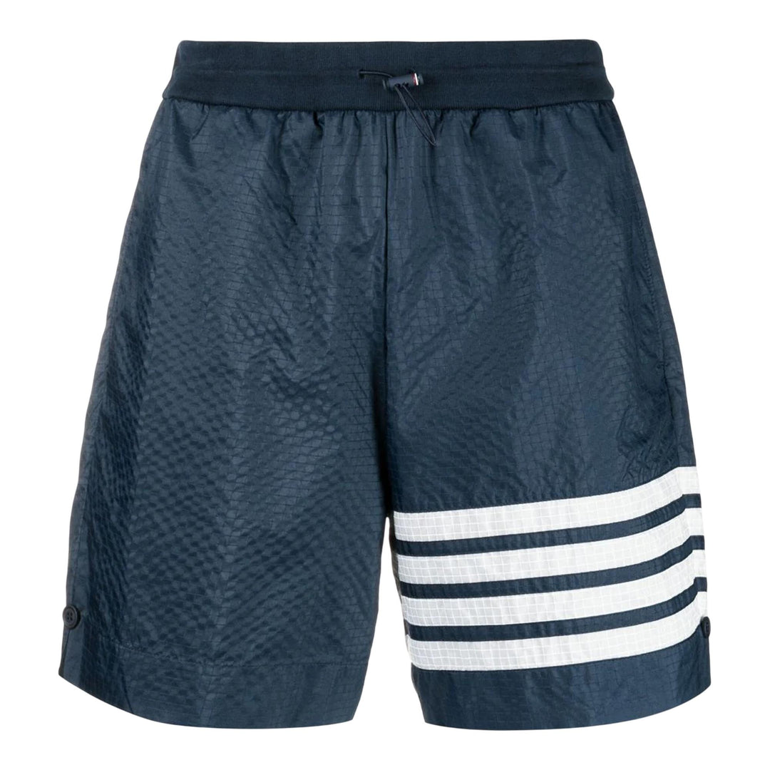 Club21 - Thom Browne - Ultralight Ripstop 4-Bar Mid Thigh Shorts Men - SHORTS - Navy
