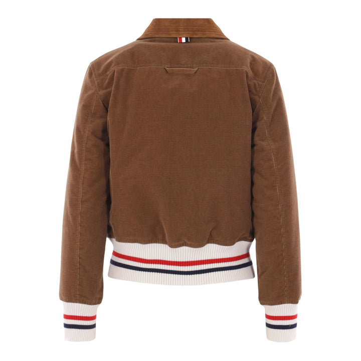 Club21 - Thom Browne - Wale Corduroy Down Filled Cropped Flight Jacket Women - BLOUSON - Brown