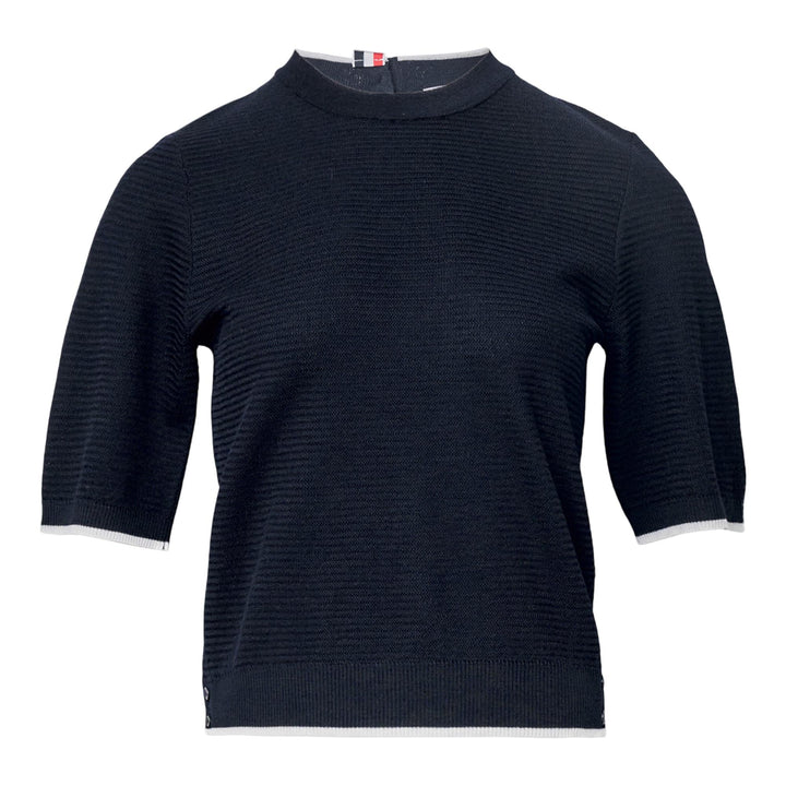 Club21 - Thom Browne - Wool Crepe 4-Bar Tee Women - KNIT TOPS - Navy