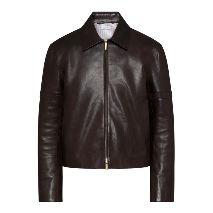 Zip Front Leather Jacket