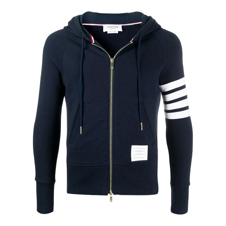 Club21 - Thom Browne - Zip Hoodie With 4Bar In Loopback Men - SWEATERS - Navy