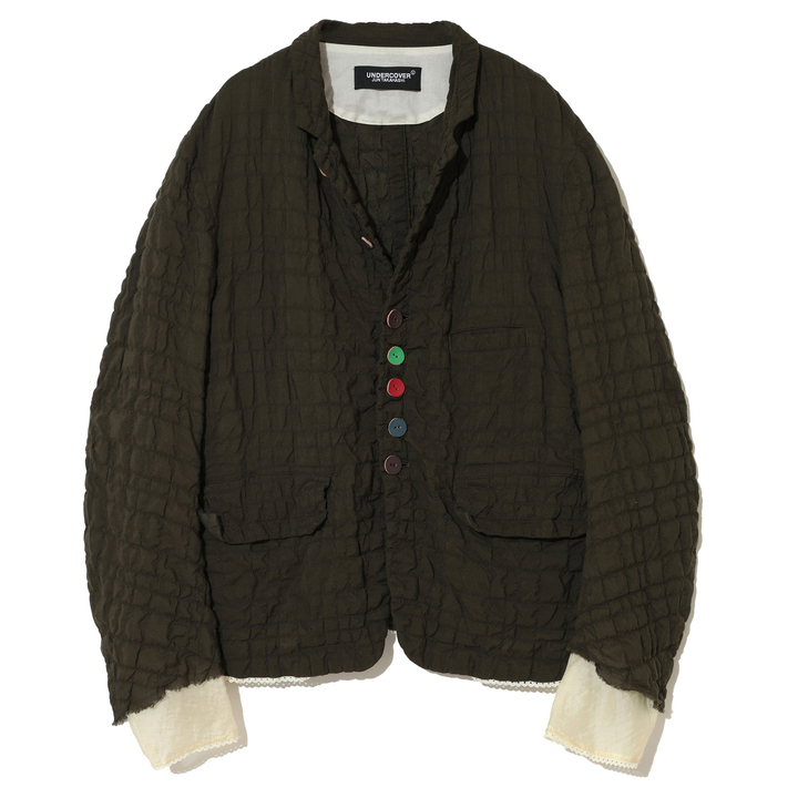 UNDERCOVER_Multicolour_Button_Crinkled_Jacket_Khaki