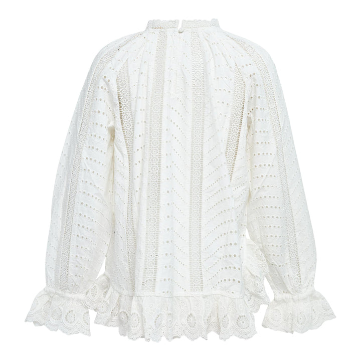 Club21 - Ulla Johnson - Marcella Asymmetrical Long Sleeve Blouse - BLOUSES - Ivory
