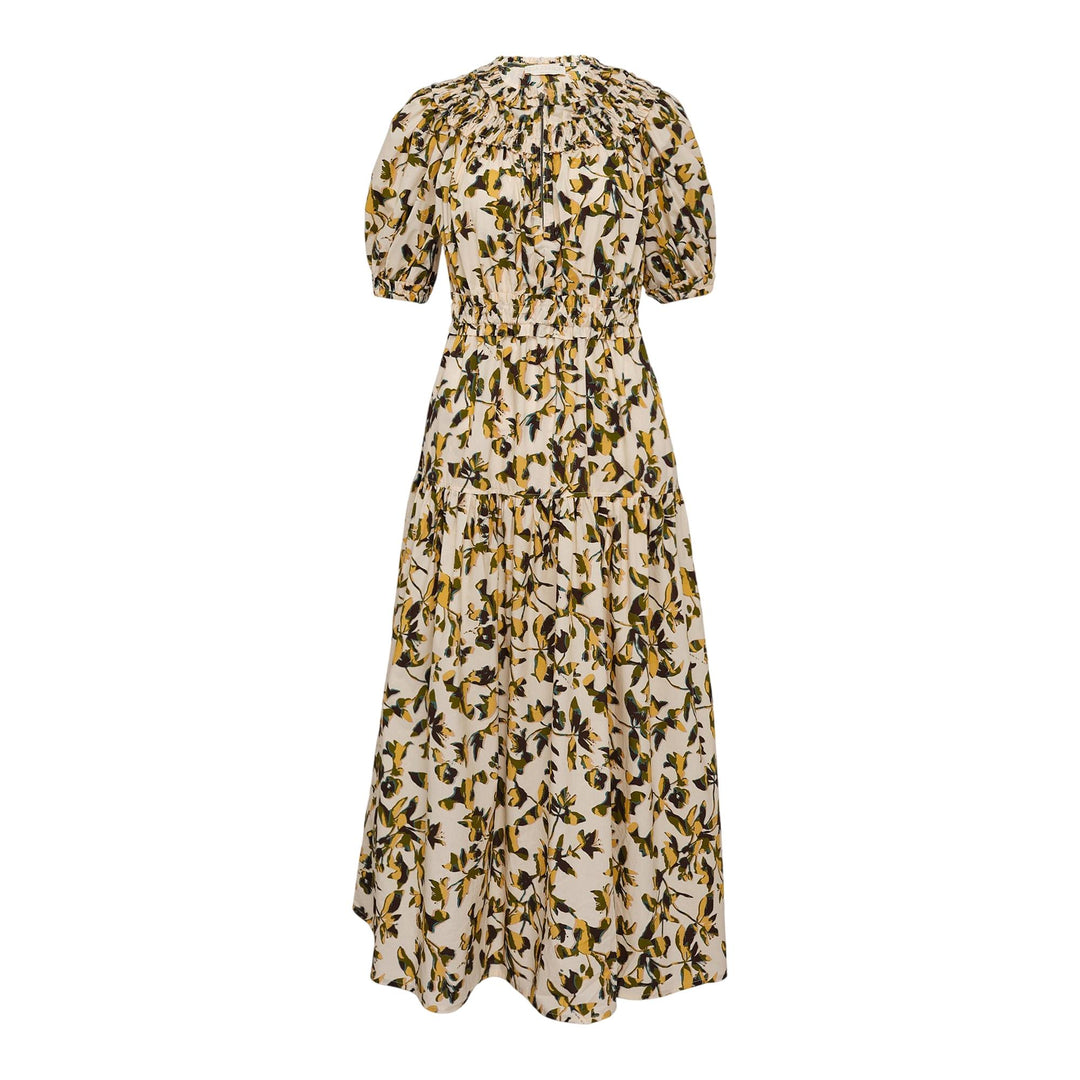 Club21 - Ulla Johnson - Othella Short Sleeve Midi Dress - WOVEN DRESSES - Yellow
