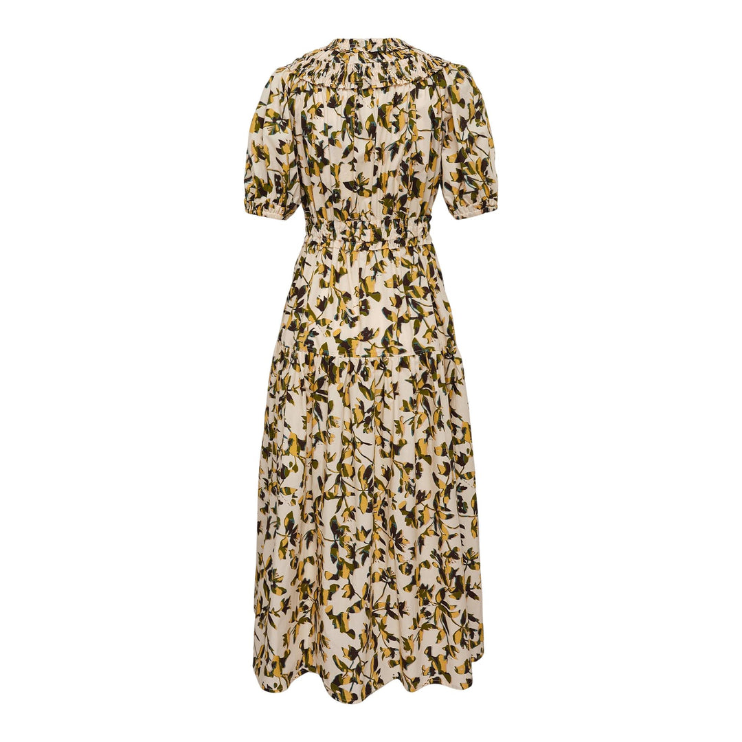 Club21 - Ulla Johnson - Othella Short Sleeve Midi Dress - WOVEN DRESSES - Yellow