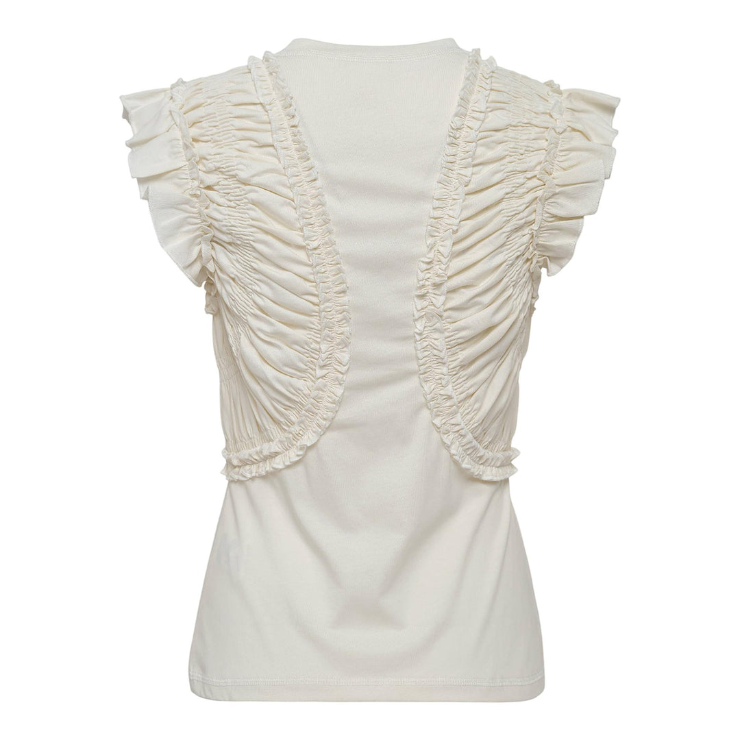 Club21 - Ulla Johnson - Val Sleeveless Ruffled Top - KNIT TOPS - Off-White