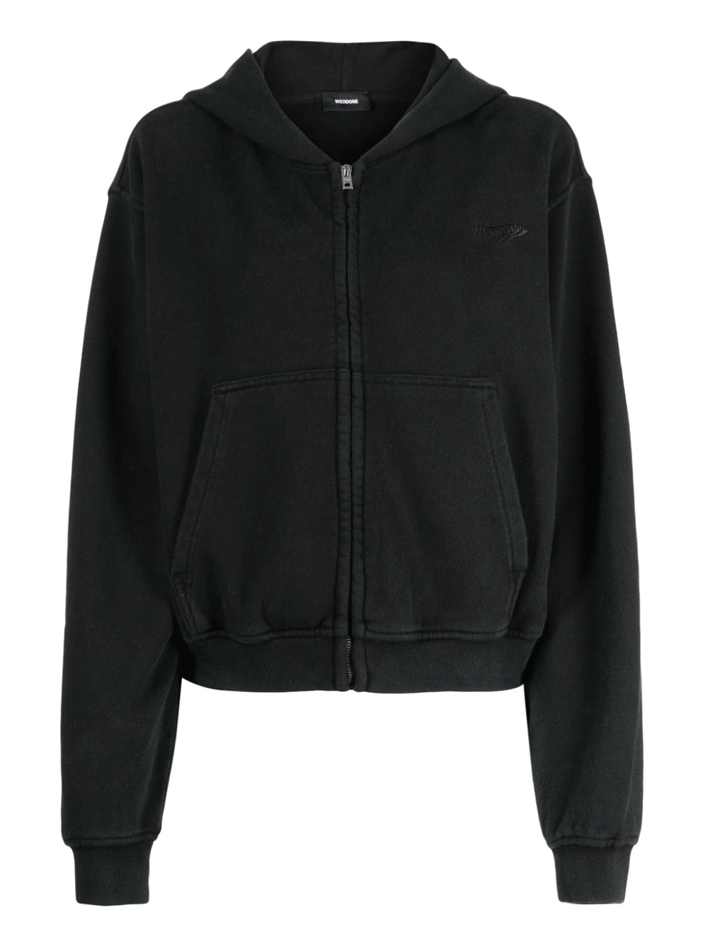 We11Done-Black-Washed-Hoodie-Zip-Up-Sweater-Black-1