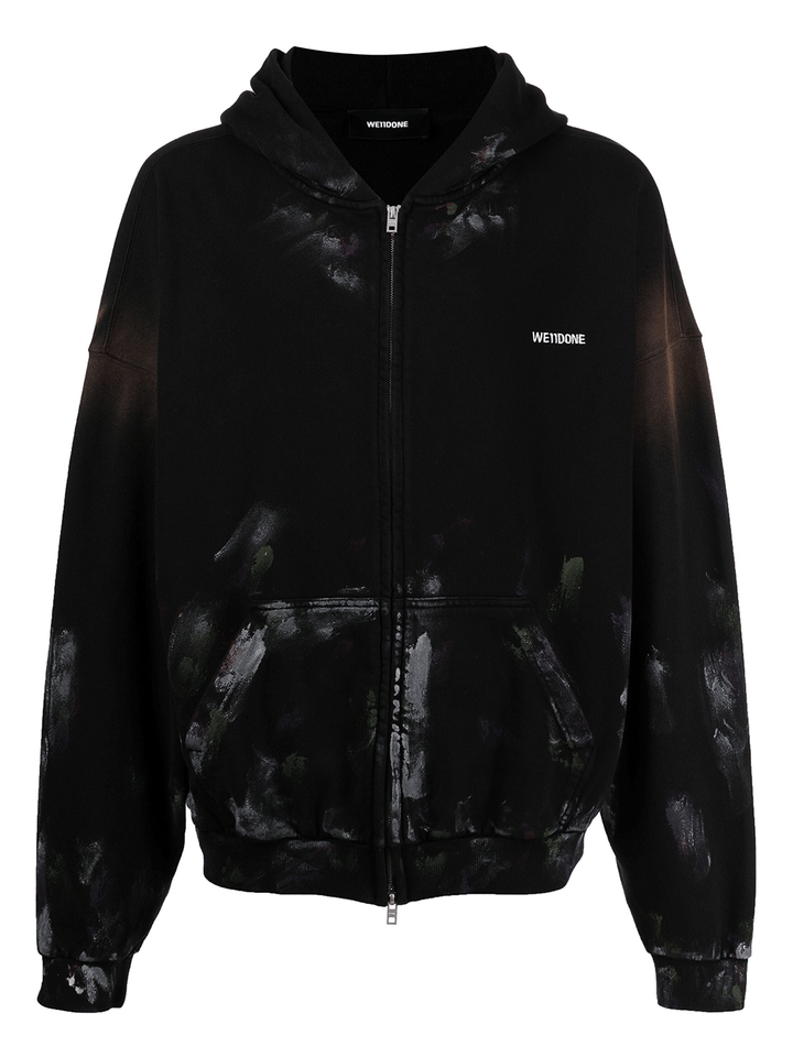 We11done-Black-Multi-Color-Painted-Hoodie-Black-1