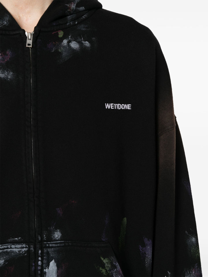 We11done-Black-Multi-Color-Painted-Hoodie-Black-5