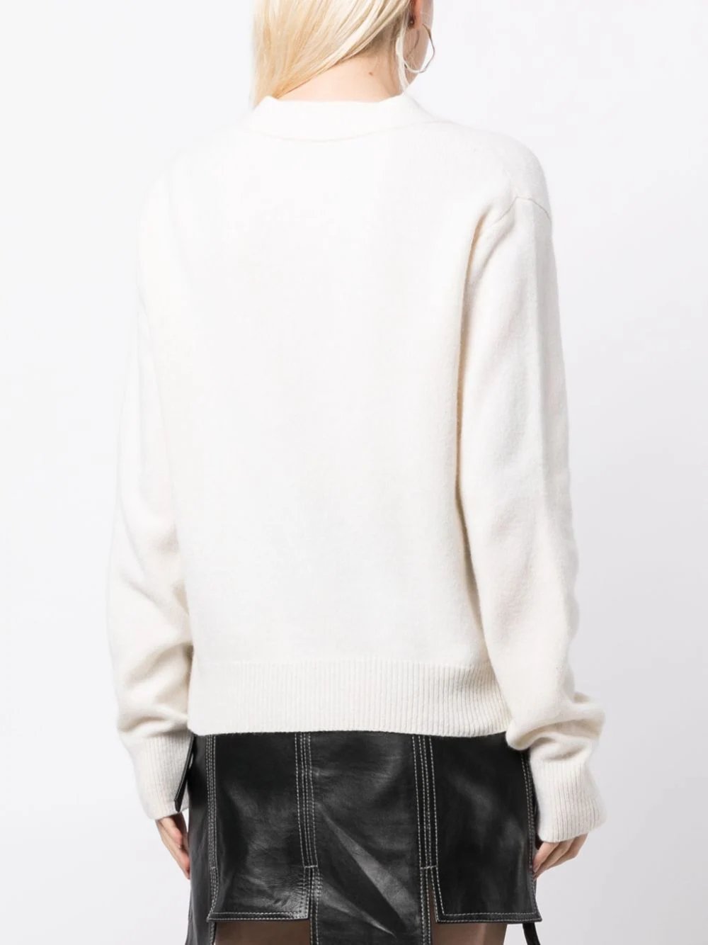 We11done-Ivory-Pocket-Logo Knit-Cardigan-Off-White-4