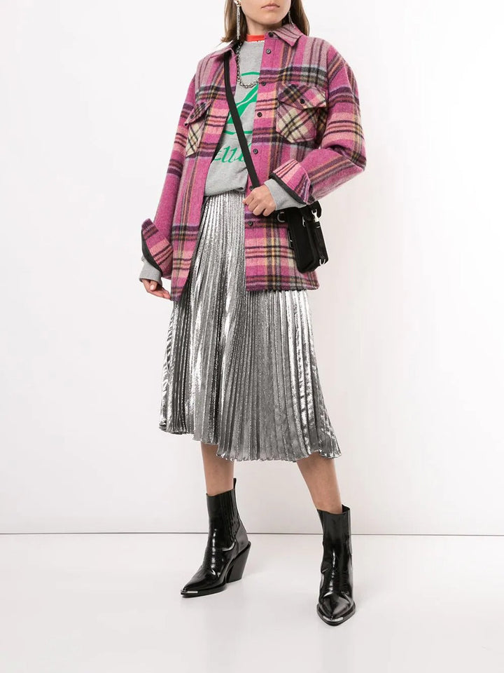 We11done Wd Pink Check Wool Shirt Pink 3