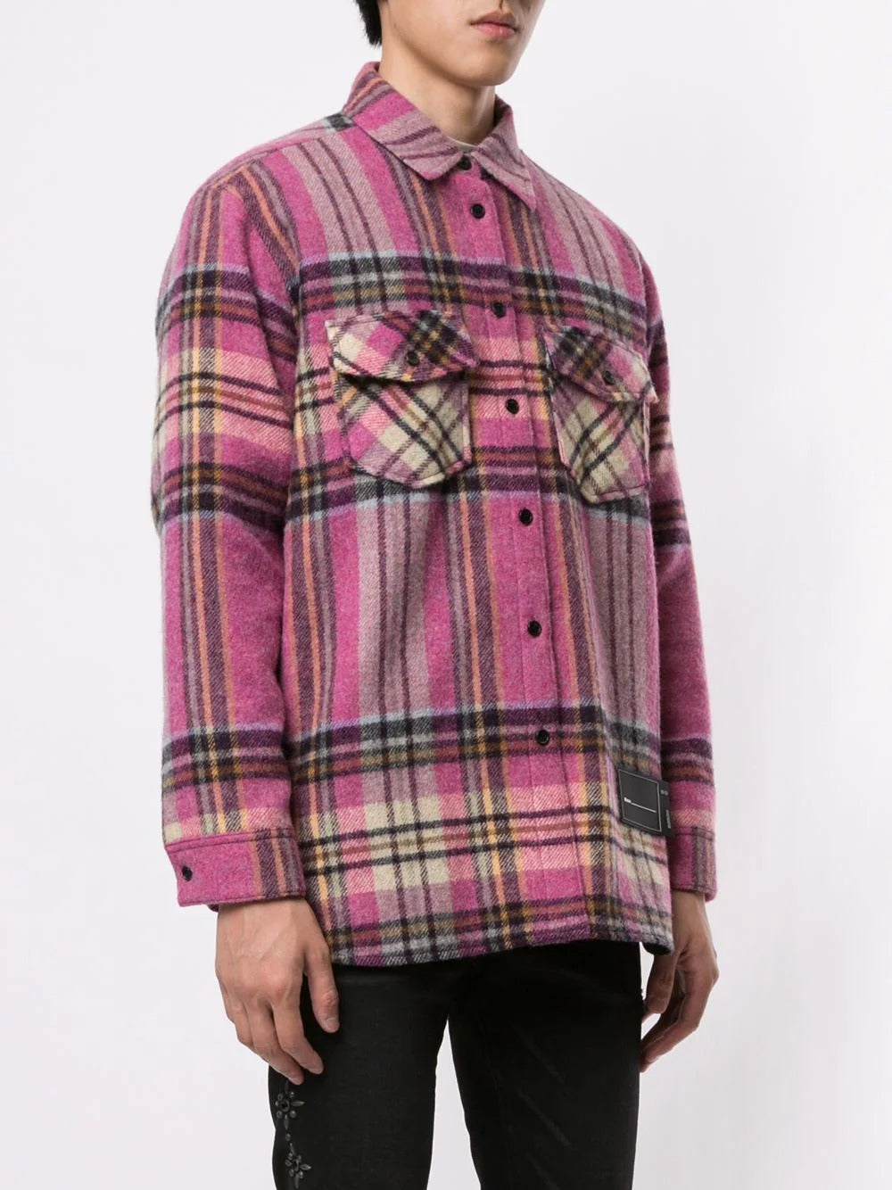 We11done Wd Pink Check Wool Shirt Pink 4