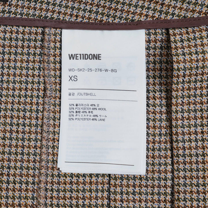 Club21 - We11done - Beige Womens Asymmetric Checked Skirt - SKIRTS - Beige