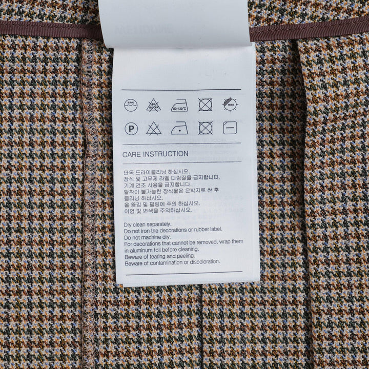 Club21 - We11done - Beige Womens Asymmetric Checked Skirt - SKIRTS - Beige