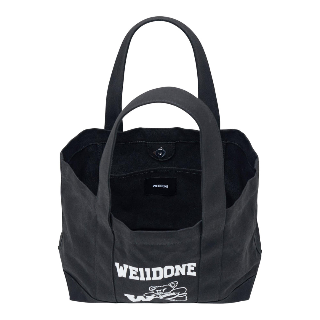 Club21 - We11done - Black Varsity Canvas Tote Bag - TOTES - Black