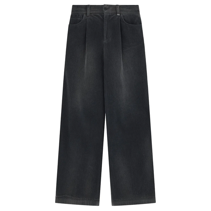 Grey Mens Dyed Logo Corduroy Pants