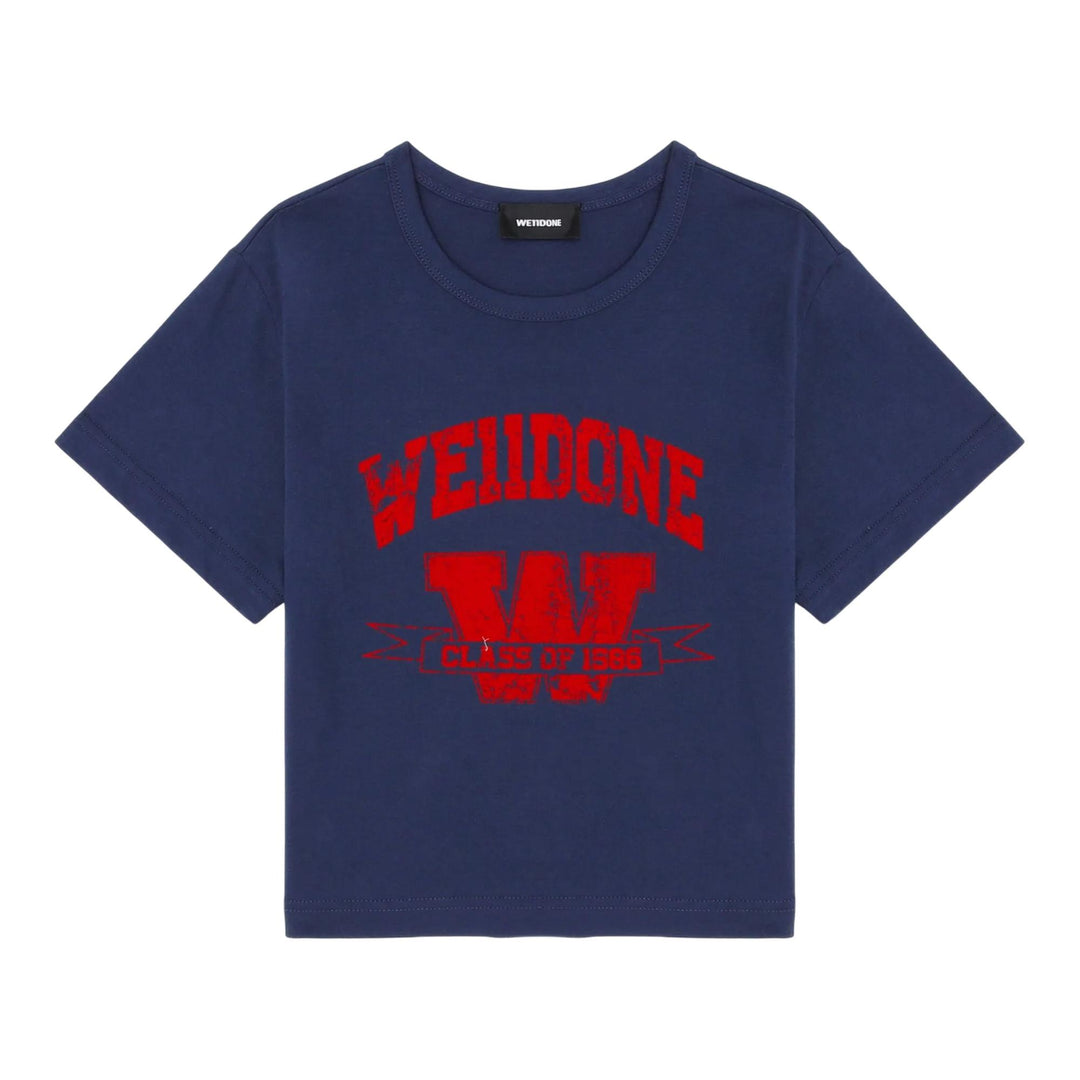 Club21 - We11done - Navy Womens 11 Print Slim Fit T-Shirt - TEES - Navy
