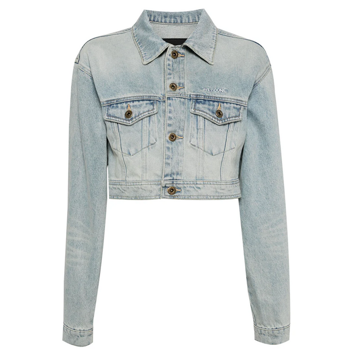 Sky Blue Womens Cropped Denim Blouson