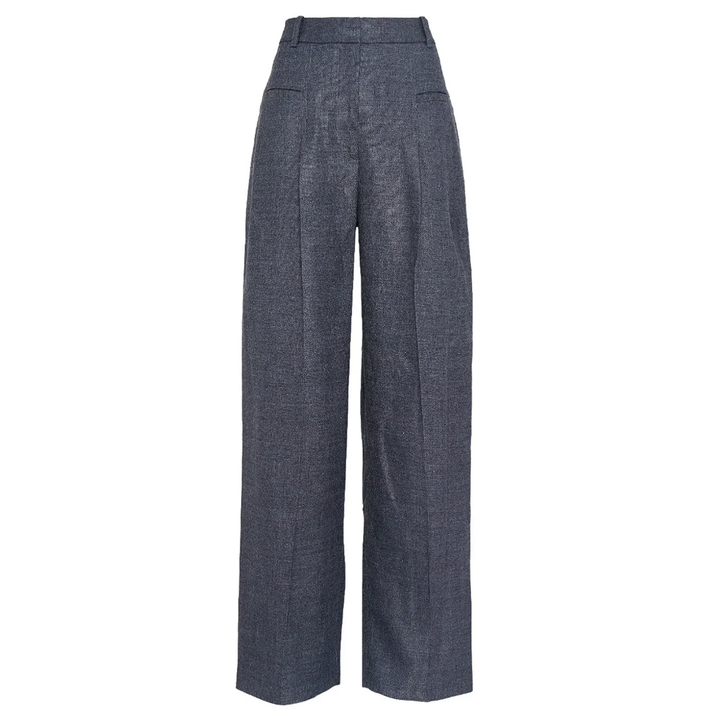 Wide Leg Double Pleat Trouser