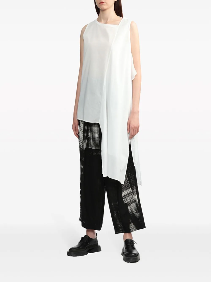 Y's-Double-Left-Sleeve-Top-White-3