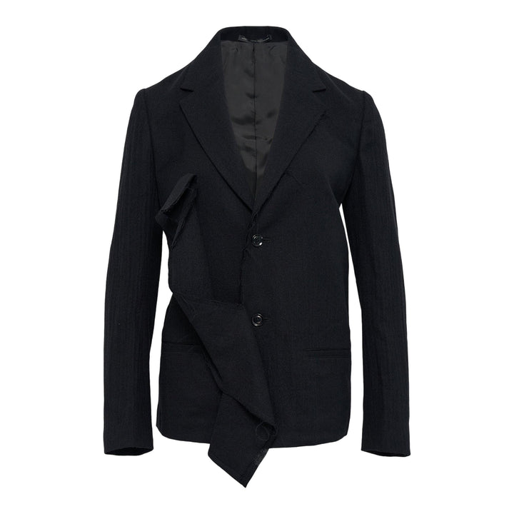 Club21 - Y's - Left Front Drape Jacket - JACKETS - Black