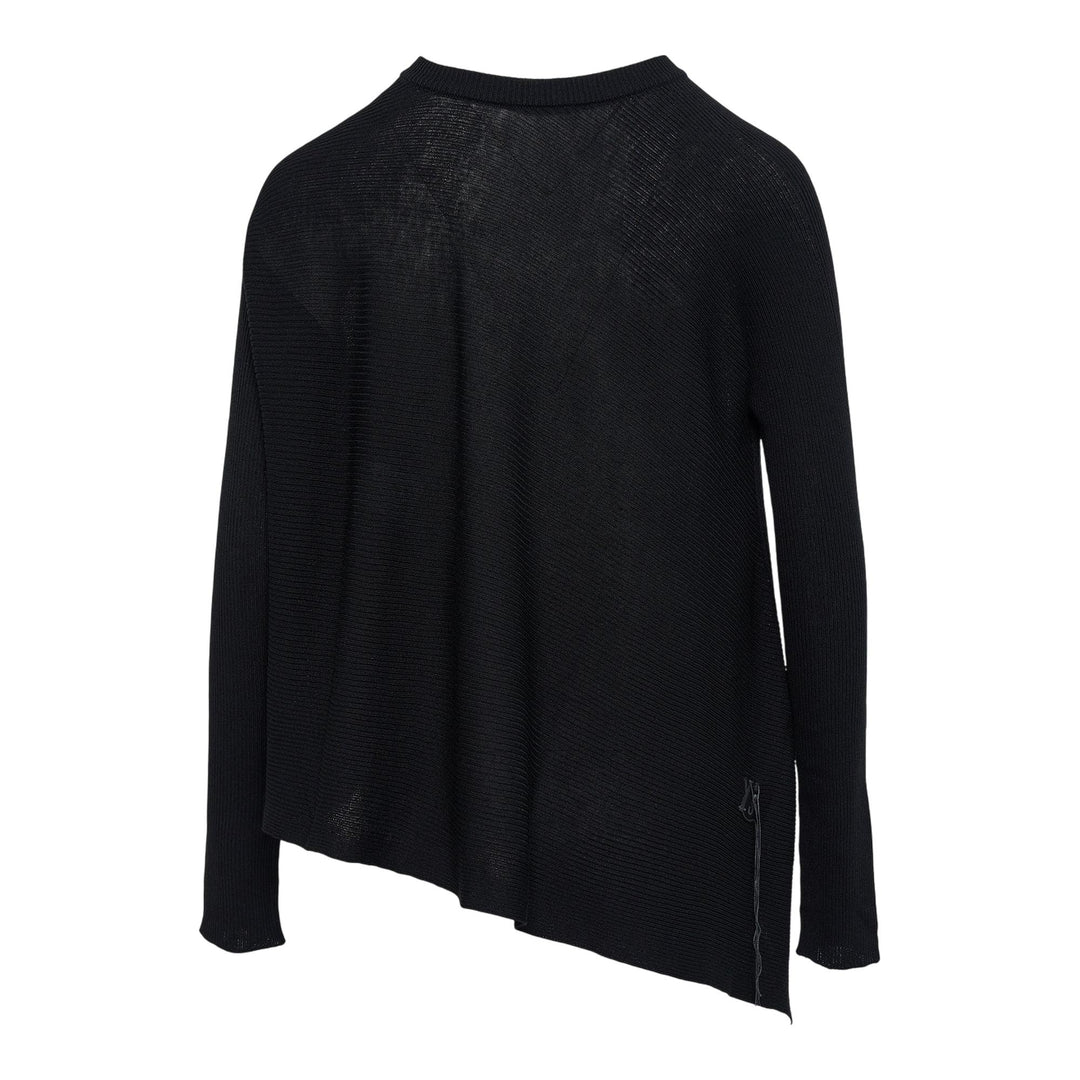 Club21 - Y's - Rib Asymmetery Cardigan - CARDIGANS - Black